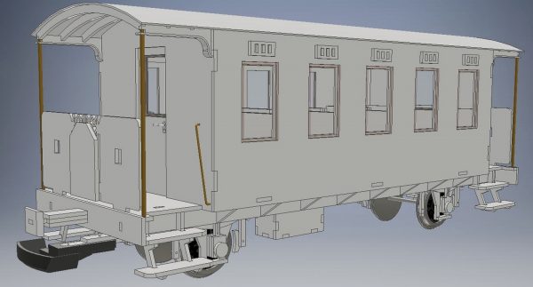 3D model osobného vozňa Bi pre záhradnú železnicu
