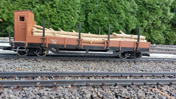 Drevený model nákladného vozňa HH pre záhradnú železnicu , bočný pohľad