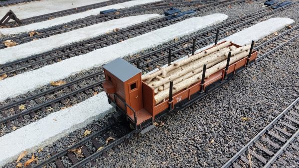 Drevený model nákladného vozňa HH pre záhradnú železnicu , horný pohľad