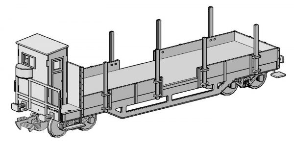 3D model nákladného vozňa HH pre záhradnú železnicu