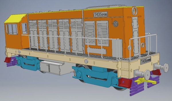 3D model a vizualizácia lokomotívky T435 Hektor pre záhranú železnicu | stavebnice-vlakov.sk